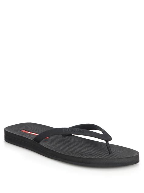 mens prada flip flops